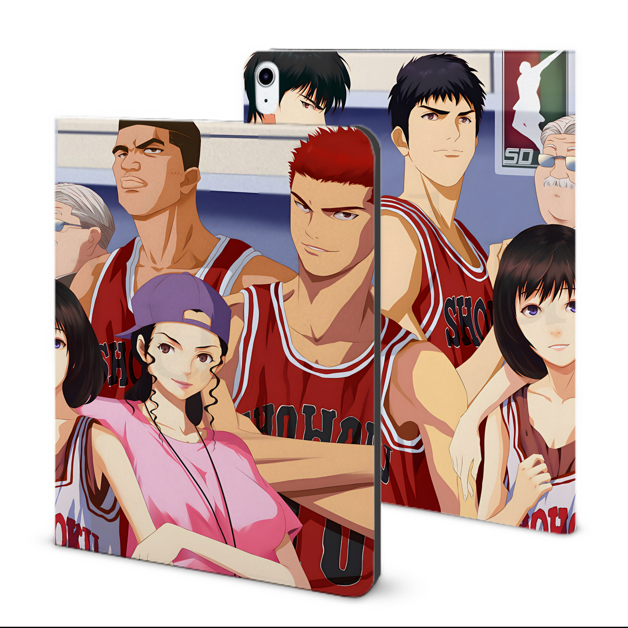 （画像用） SLAM DUNK／スラムダンク IPad ケース ブック型 PUレザー TPU 耐衝撃 軽量 薄型 ペン収納なし 全面保護 IPad 各モデル対応